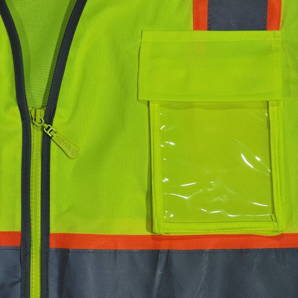 Safety Mens Reflective Vest Yellow ANSI/ISEA 107-2015 Size L - Picture 4 of 7